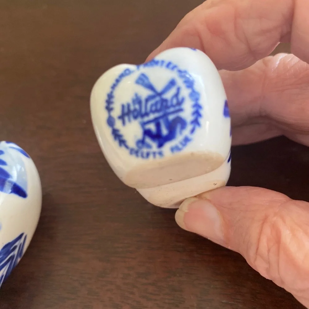 BLUE DELFT Miniature Dutch Clog Shoes Decorative Hand Painted Vintage Ceramic - Picture 4 of 4